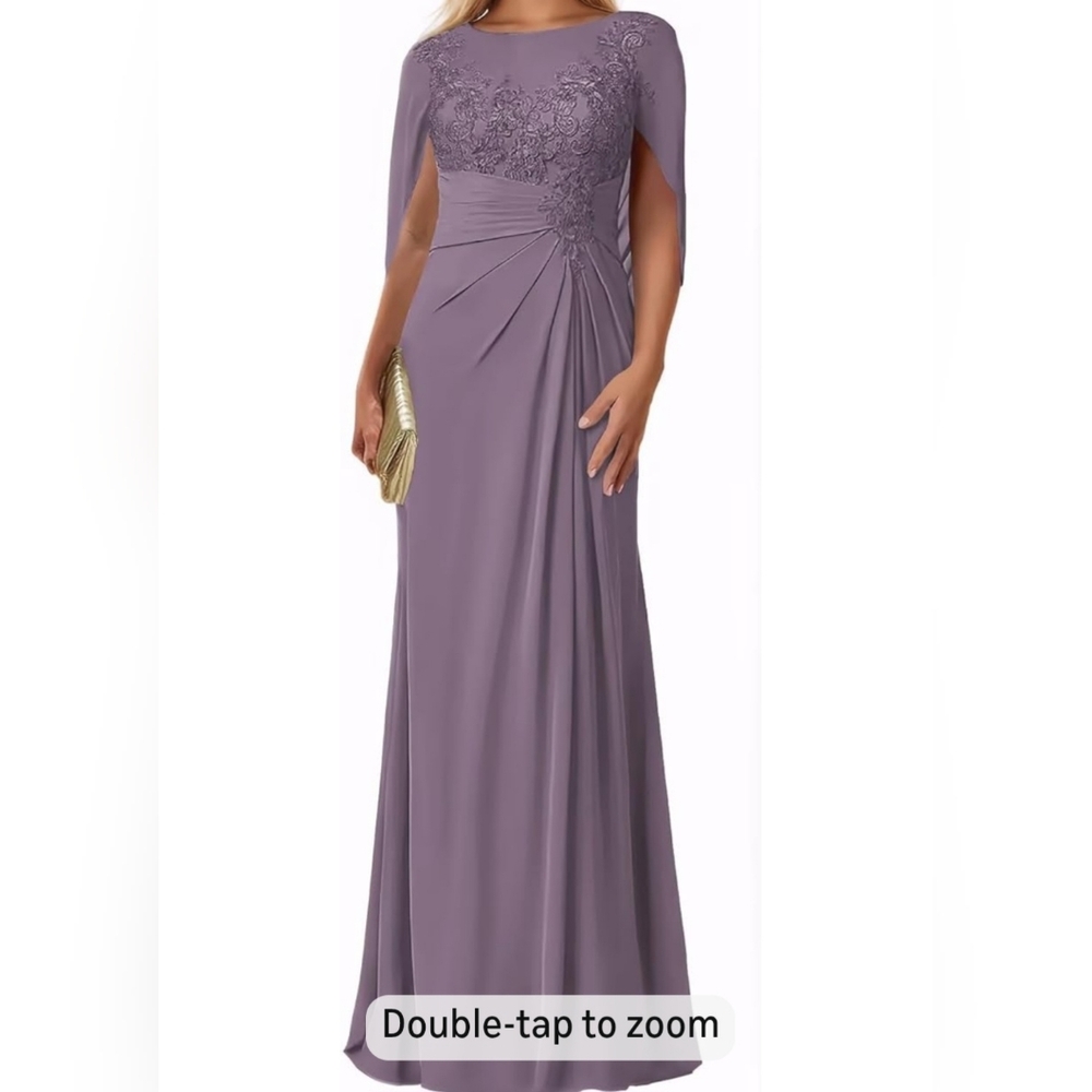 Mother of The Bride Dresses with Sleeves Ruched Chiffon Formal
